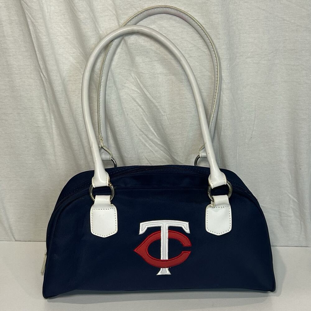 Purse / Handbag, MN Twins, white handle, with zipper, size 12in x 6in x 4.5in